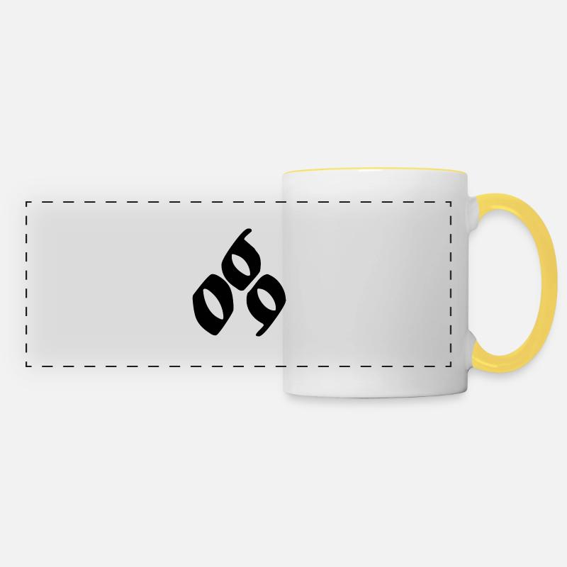 069 Soutien - Mug panoramique contrasté et blanc - blanc/jaune