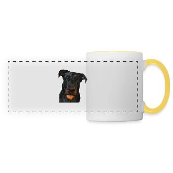 View of the Beauceron - Panoramic Mug - white/yellow - Front