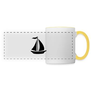 Sailing Boat - Mug panoramique contrasté et blanc - blanc/jaune - Devant