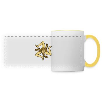 Sizilien Trinacria sizilianische Flagge Sicilia - Panoramatasse - Weiß/Gelb - Vorne