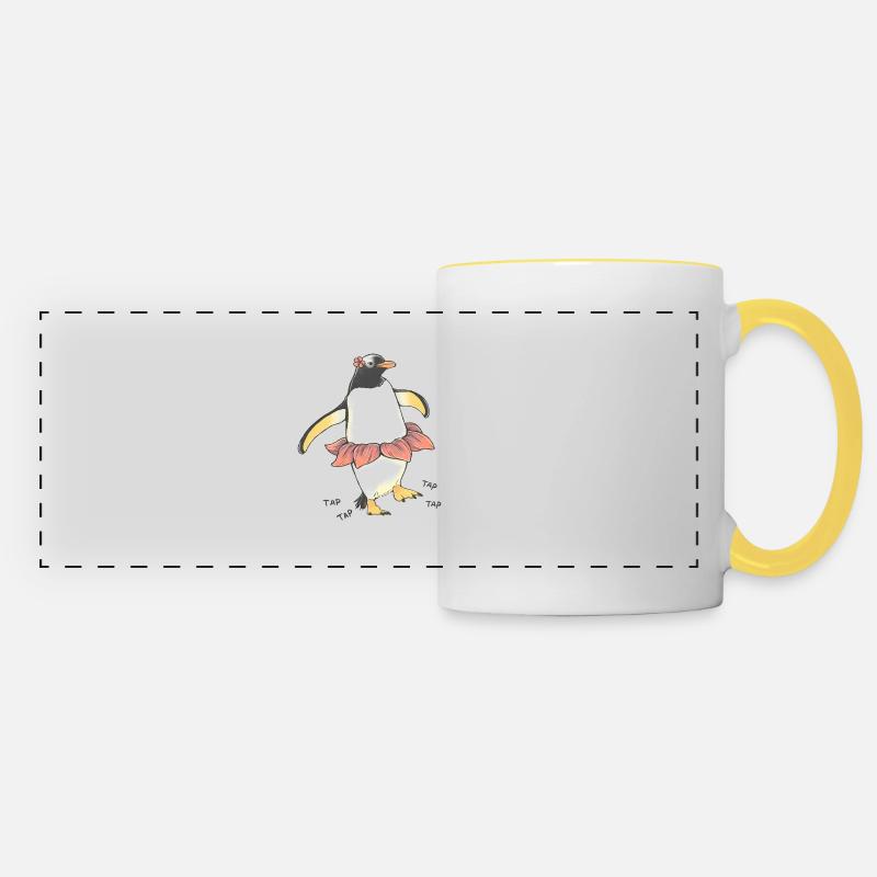 Penguin Dance - Panoramic Mug - white/yellow