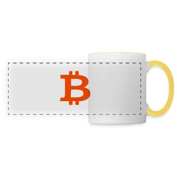 Bitcoin - Mug panoramique contrasté et blanc - blanc/jaune - Devant