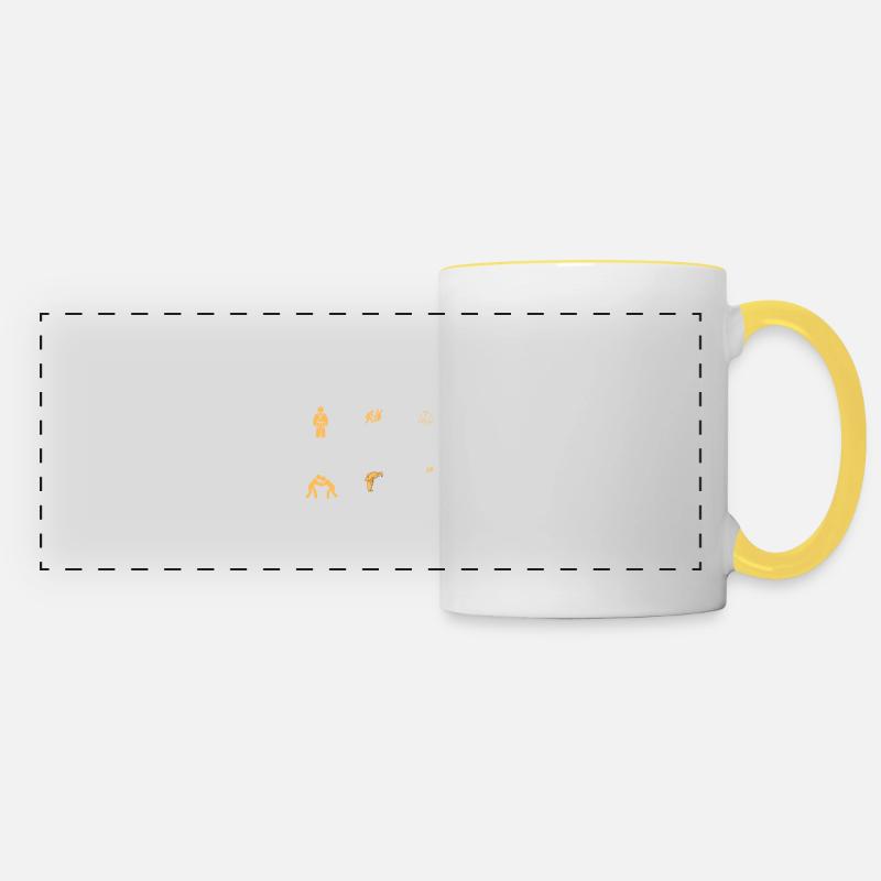 Ce que je fais pendant mon temps libre(judo) - Mug panoramique contrasté et blanc - blanc/jaune