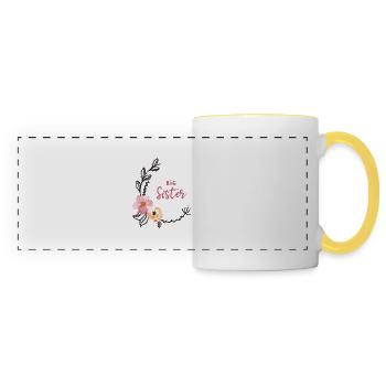 Flower Vine Big Sister - Panoramic Mug - white/yellow - Front