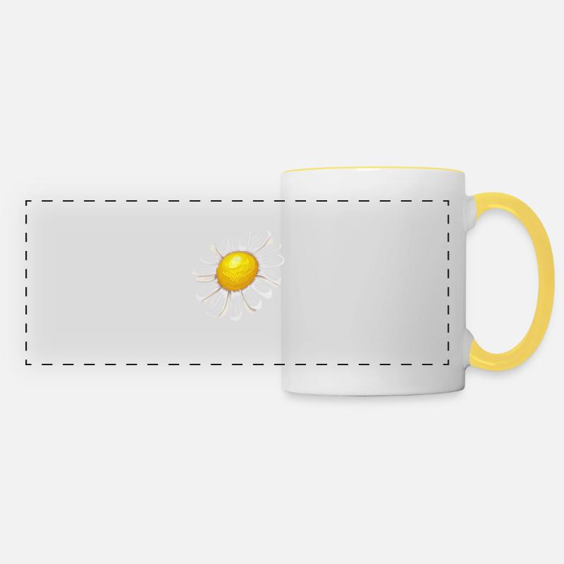 Camomille - Mug panoramique contrasté et blanc - blanc/jaune