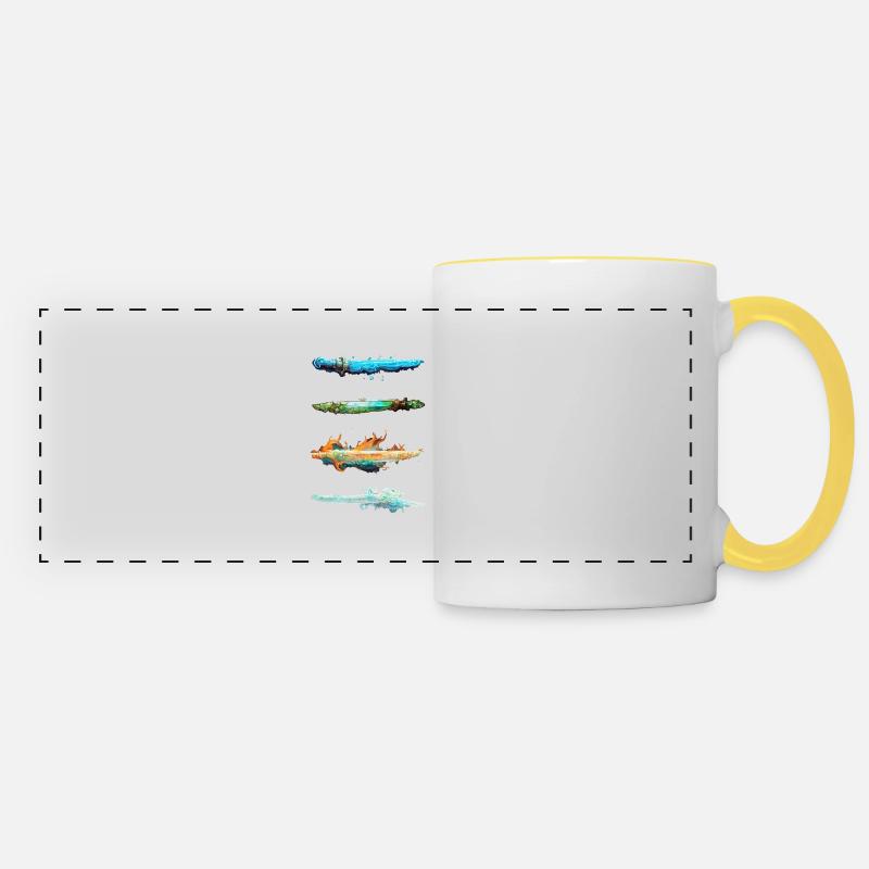 Four Elements Swords - Panoramic Mug - white/yellow