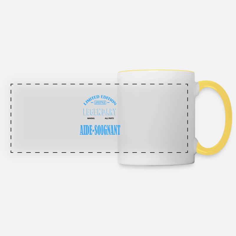 AIDE SOIGNANT - Mug panoramique contrasté et blanc - blanc/jaune