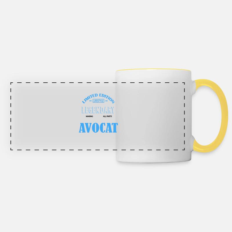 AVOCAT - Mug panoramique contrasté et blanc - blanc/jaune