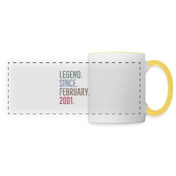Légende depuis février 2001 - Mug panoramique contrasté et blanc - blanc/jaune - Devant
