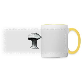 Champignons Champignons Champignons Vénéneux Mycologie Terreuse Naturelle 7 - Mug panoramique contrasté et blanc - blanc/jaune - Devant