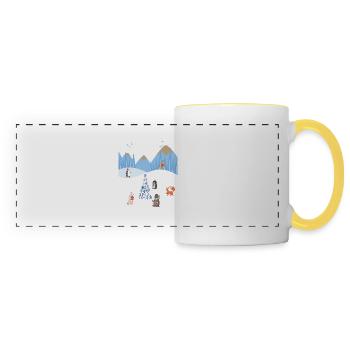 Weihnachten Winterzeit Tierparade - Panoramatasse - Weiß/Gelb - Vorne