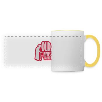 old lives matter quote - Panoramic Mug - white/yellow - Front
