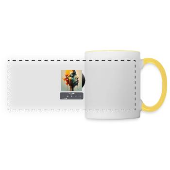 Art of paint, Album cover, Art of music, AI shirts - Panoramic Mug - white/yellow - Front