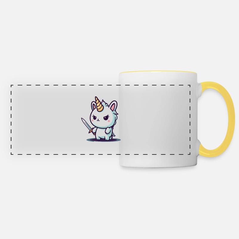Unicorn bad ass - Panoramic Mug - white/yellow