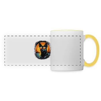 Dog Friendly Animal Rights DogWalking Beagle Love - Mug panoramique contrasté et blanc - blanc/jaune - Devant