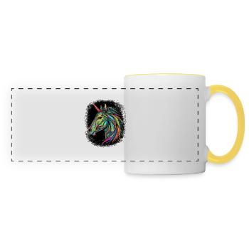 bday geek awesome unicorns quote unicorn funny - Panoramatasse - Weiß/Gelb - Vorne