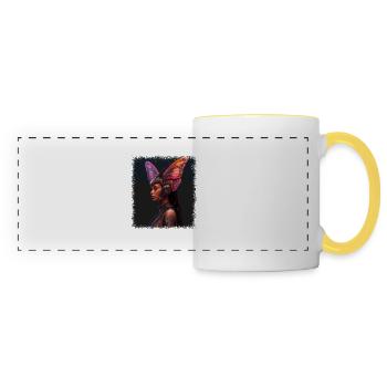 birthday present fauna insect butterfly quote bday - Panoramatasse - Weiß/Gelb - Vorne