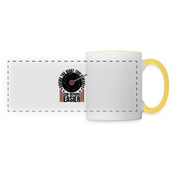 HAVING THE RIGHT TOOLSMAKES - Panoramic Mug - white/yellow - Front