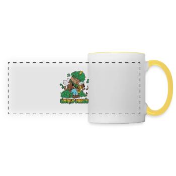 420 Saxophone de la paix mondiale - Mug panoramique contrasté et blanc - blanc/jaune - Devant