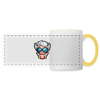 Cupid / Love / Arrow / Heart / Valentine's Day - Panoramic Mug - white/yellow - Front