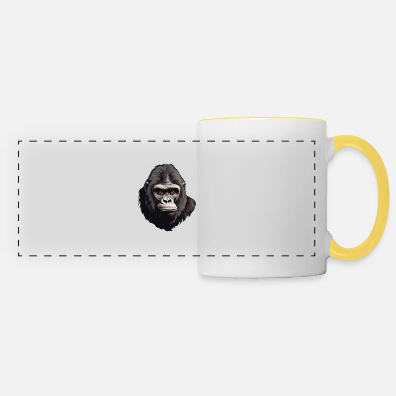 Gorille - Mug panoramique contrasté et blanc - blanc/jaune
