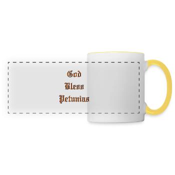 Que Dieu bénisse les pétunias - Mug panoramique contrasté et blanc - blanc/jaune - Devant