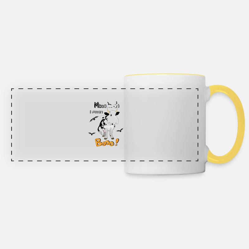 Cow Halloween Mooo - Panoramic Mug - white/yellow