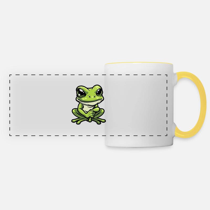 Frog Comic - Panoramic Mug - white/yellow
