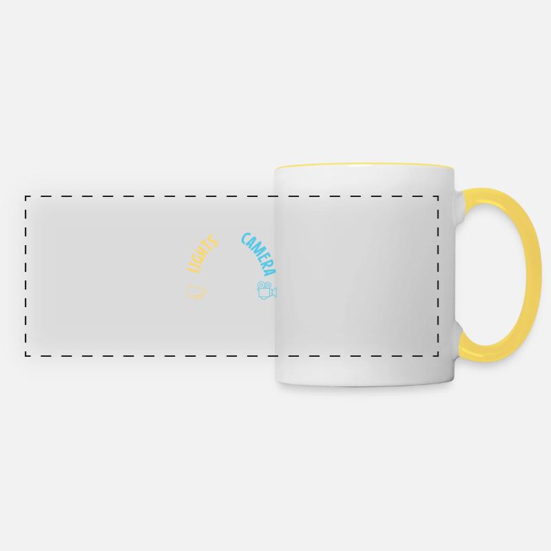 Lights Camera Action - Mug panoramique contrasté et blanc - blanc/jaune