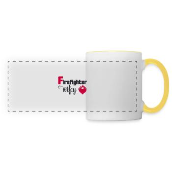 Femme de pompier - Mug panoramique contrasté et blanc - blanc/jaune - Devant