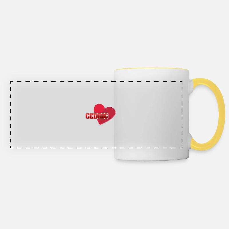Cœurs Cédric - Mug panoramique contrasté et blanc - blanc/jaune