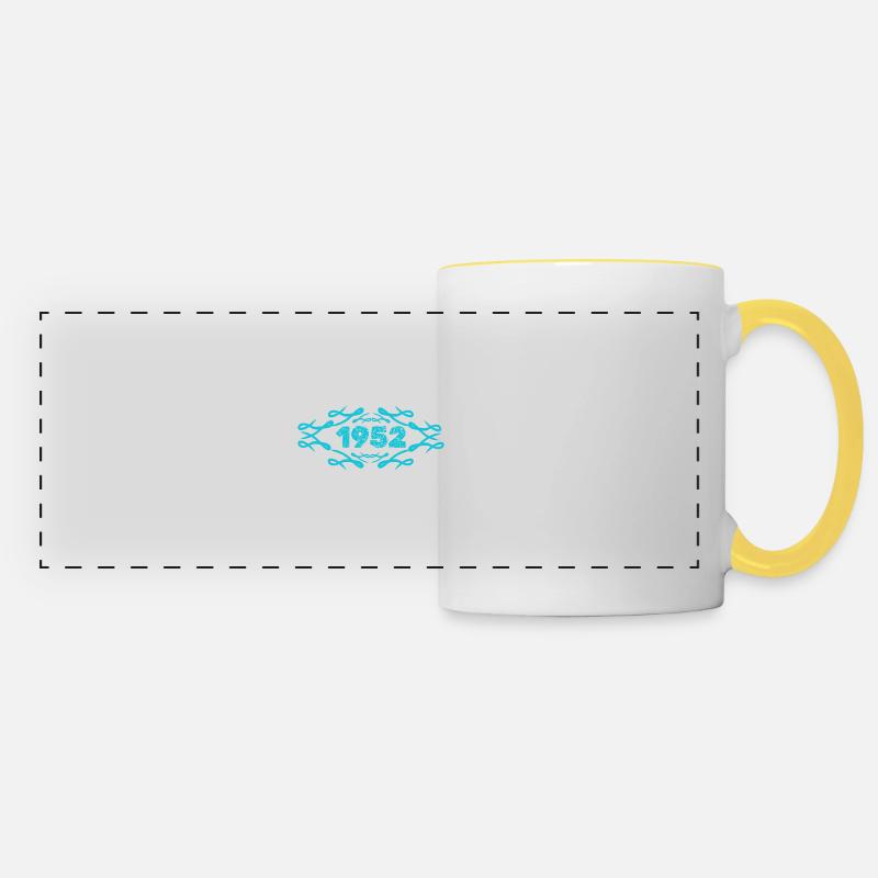 Idée cadeau 1952 - Mug panoramique contrasté et blanc - blanc/jaune