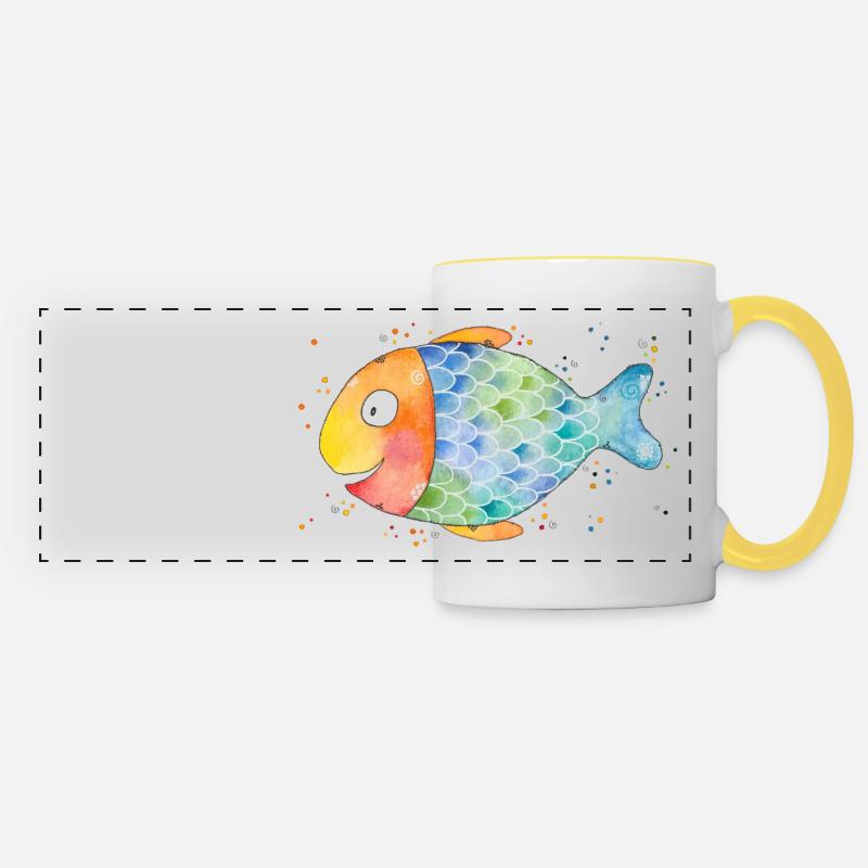 Fish Jolly - Panoramic Mug - white/yellow