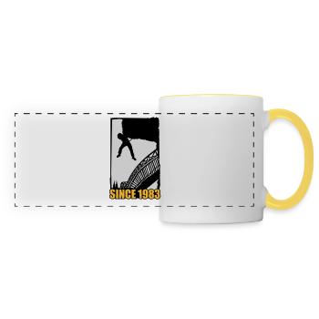 Montez Cologne Hohenzollern pont - Mug panoramique contrasté et blanc - blanc/jaune - Devant