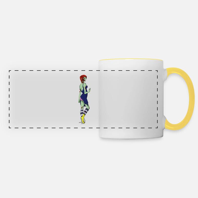 Zombie Lady - Panoramic Mug - white/yellow
