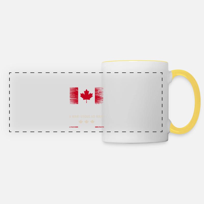 Canada Ottawa Ahornblatt Maple Leaf Kanada Amerika - Panoramatasse - Weiß/Gelb
