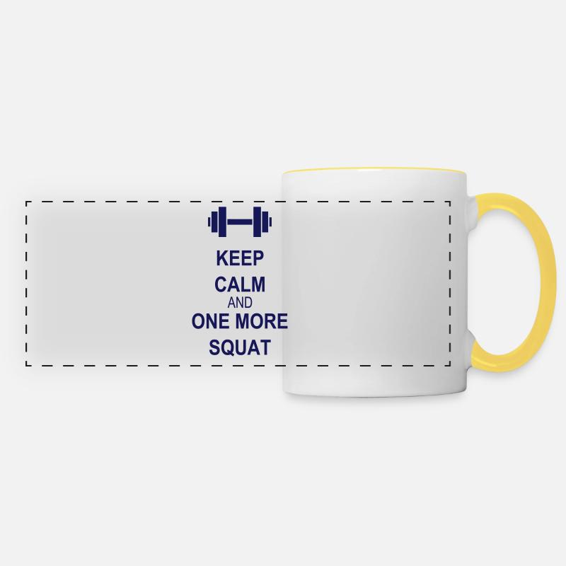 Keep calm and squat - Panoramic Mug - white/yellow