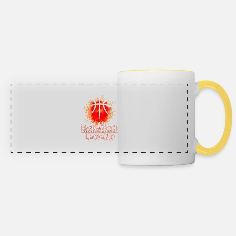 "Basket-ball Legend" - Mug panoramique contrasté et blanc - blanc/jaune