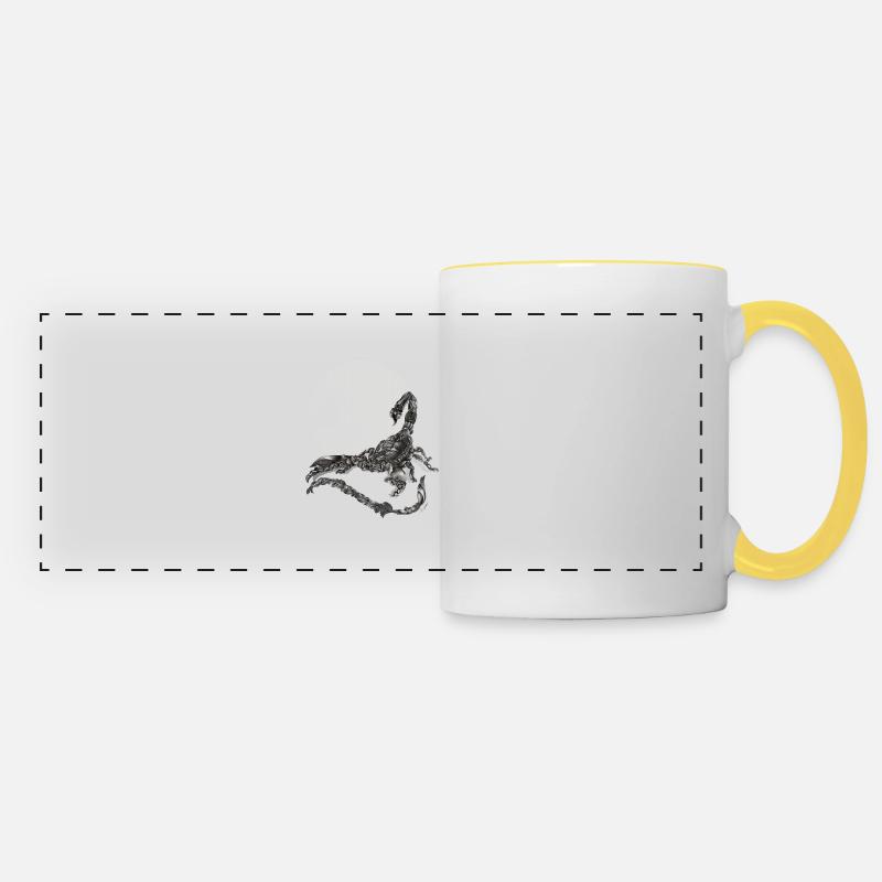 Scorpio Star Sign - Panoramic Mug - white/yellow