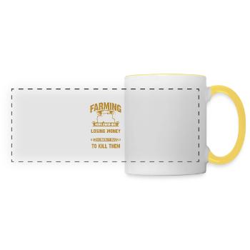 Farming - Farmer - Mug panoramique contrasté et blanc - blanc/jaune - Devant
