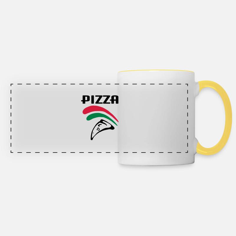 Pizza (3c) - Panoramic Mug - white/yellow