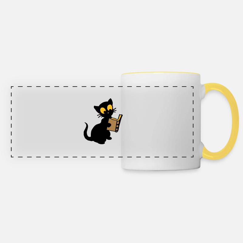 The book - Panoramic Mug - white/yellow