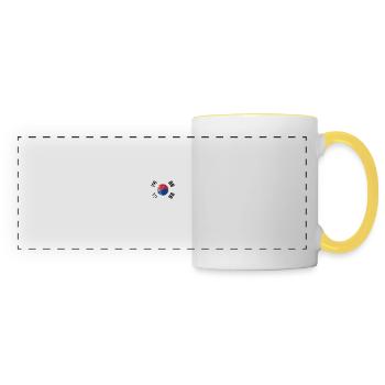 Grungy I Love South Korea Heart Flag - Panoramic Mug - white/yellow - Front