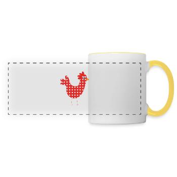 poule - Mug panoramique contrasté et blanc - blanc/jaune - Devant