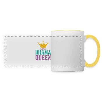 Drama Queen saying - Panoramic Mug - white/yellow - Front