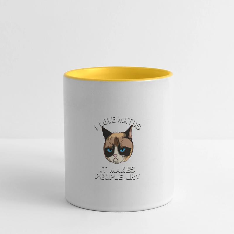 Chat Chat Prof de maths Chat Grumpy Mathe Gesche Mug panoramique contrasté et blanc