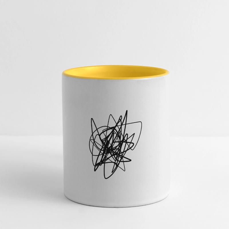 Scribbled chaotic strokes pattern Panoramic Mug