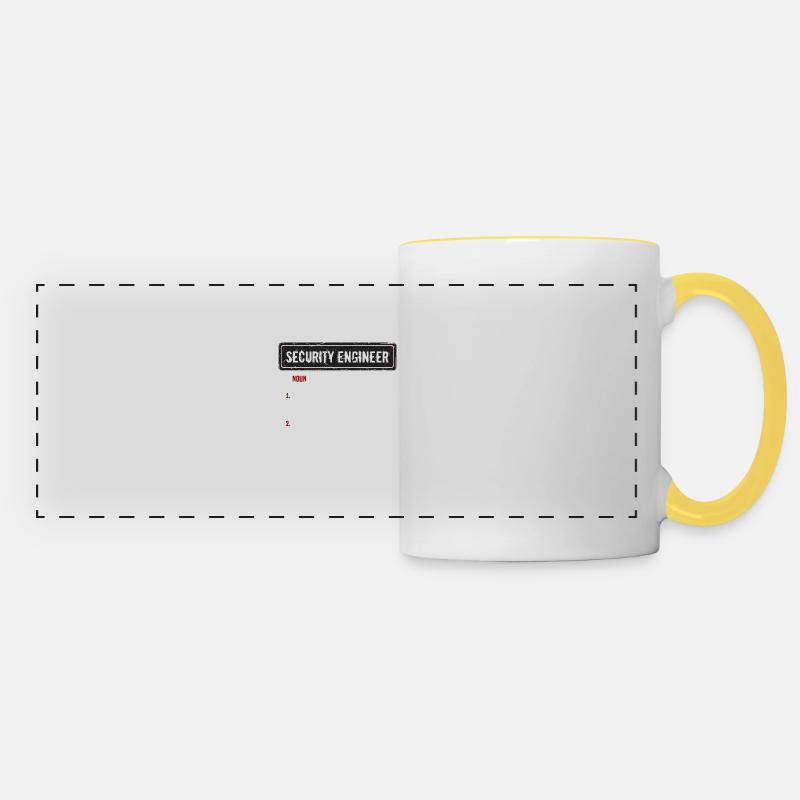IT Security Security Definition Cybersecurity - Panoramic Mug - white/yellow