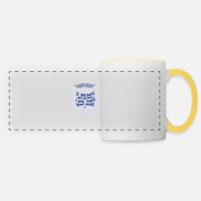Bearded Bearded Beard Schnauzer Gift - Panoramic Mug - white/yellow