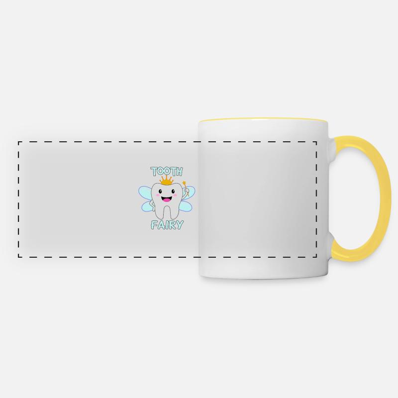 Fée des dents - Mug panoramique contrasté et blanc - blanc/jaune
